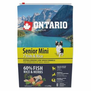 ONTARIO Senior mini fish & rice granule pre psov 1 ks, Hmotnosť balenia (g): 2, 25 kg vyobraziť