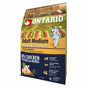 ONTARIO Dog Adult Medium chicken & potatoes & herbs granule 2, 25 kg vyobraziť