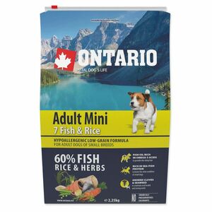 ONTARIO Dog Adult Mini fish & rice granule pre psov 1 ks, Hmotnosť balenia (g): 2, 25 kg vyobraziť