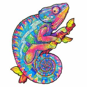 UNIDRAGON Drevené puzzle iridescent chameleón veľkosť M vyobraziť