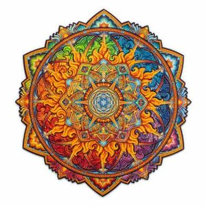 UNIDRAGON Drevené puzzle mandala nascent sun veľkosť M vyobraziť