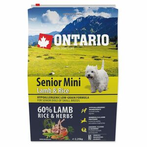 ONTARIO Senior Mini Lamb & Rice granule pre psov 1 ks, Hmotnosť balenia (g): 2, 25 kg vyobraziť