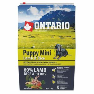 ONTARIO Puppy Mini lamb & rice granule pre psov 1 ks, Hmotnosť balenia (g): 2, 25 kg vyobraziť