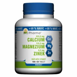 BIO PHARMA Calcium + Magnesium + Zinok 100+50 tabliet vyobraziť