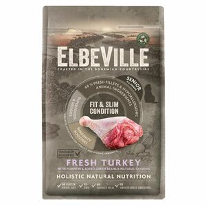 Krmivo ELBEVILLE Senior All Breeds Fit and Slim Condition Fresh Turkey 4kg, Hmotnosť balenia (g): 11, 4 kg vyobraziť