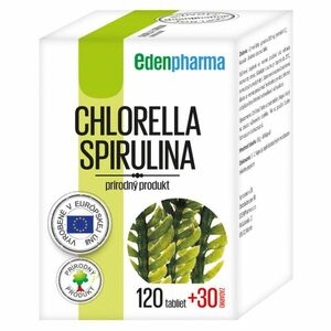 EDENPHARMA Chlorella + Spirulina tablety 120 + 30 ks ZADARMO vyobraziť