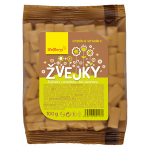 WOLFBERRY Žuvky s propolisom, citrón + vitamín C 100 g vyobraziť