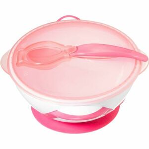 BabyOno Be Active Suction Bowl with Spoon jedálenská sada pre deti Pink 6 m+ 2 ks vyobraziť