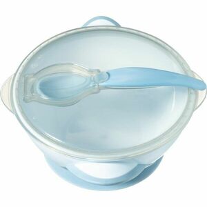 BabyOno Be Active Suction Bowl with Spoon jedálenská sada pre deti Blue 6 m+ 2 ks vyobraziť