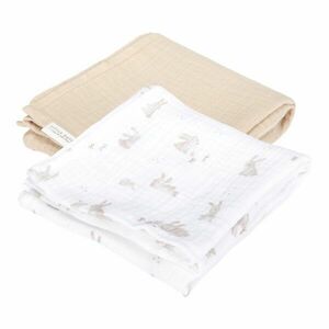 Little Dutch Baby Bunny Muslin Swaddles Set látkové plienky 70 x 70 cm Beige 2 ks vyobraziť