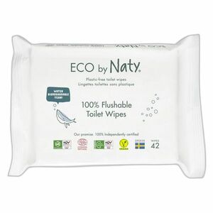 ECO BY NATY Vlhčené splachovateľné obrúsky s funkciou toaletného papiera bez vône 42 ks vyobraziť