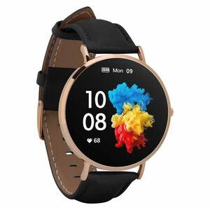 GARETT ELECTRONICS Smartwatch Verona zlatá čierny remienok chytré hodinky vyobraziť