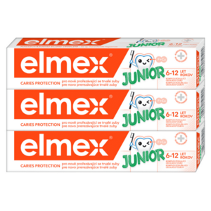 ELMEX Junior zubná pasta pre deti vo veku 6-12 rokov 3 x 75 ml vyobraziť