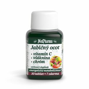 MEDPHARMA Jablčný ocot + vitamín C + vláknina + chróm 37 tabliet vyobraziť