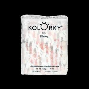 KOLORKY DAY - kvety - XL (12-16 kg) jednorazové eko plienky 17 ks vyobraziť