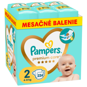 PAMPERS Premium Care Plienky jednorázové 2 (4 - 8kg), 224 ks vyobraziť