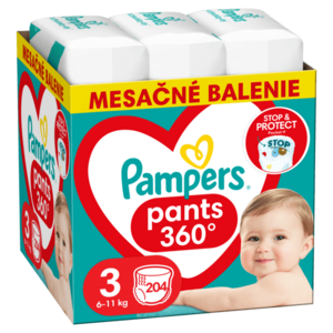 PAMPERS Pants Nohavičky plienkové jednorázové 3 (6-11 kg) - mesačná zásoba 204 ks vyobraziť