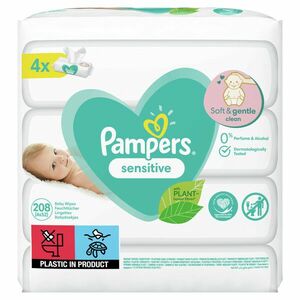 PAMPERS Wipes Sensitive Vlhčené utierky, 4 x 52 ks vyobraziť