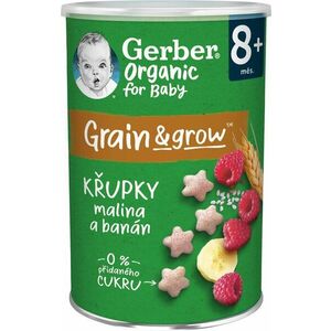 GERBER Organic chrumky s malinami a banánom 35 g vyobraziť