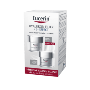 EUCERIN Hyaulor-Filler + 3x Effect Denný krém pre suchú pleť + Nočný krém 2 x 50 ml vyobraziť