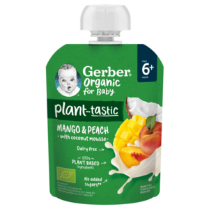 GERBER Vrecko mango a broskyňa s kokosovým mliekom BIO 80 g vyobraziť