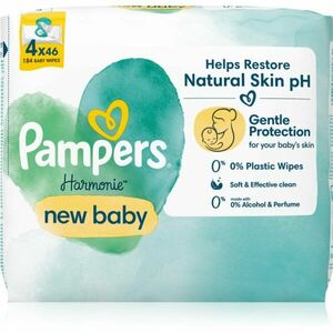 Pampers Harmonie New Baby vlhčené čistiace obrúsky pre deti 4x46 ks vyobraziť