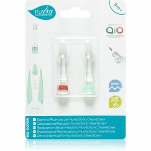 Nuvita Sonic Clean&Care Replacement Brush Heads náhradné hlavice pre sonickú zubnú kefku na baterky pre bábätká Sonic Clean&Care Small Red/Green 3 m+ vyobraziť