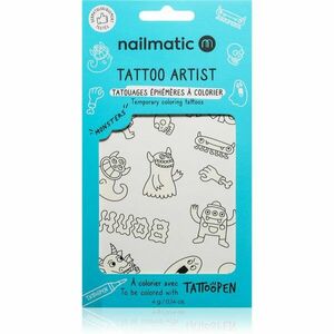 Nailmatic Tattoo Artist Temporary Coloring Tattoos tetovačka pre deti 3 y+ Monsters 9x16, 3 cm vyobraziť