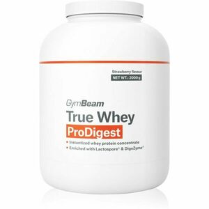 GymBeam True Whey ProDigest srvátkový proteín s tráviacimi enzýmami príchuť Strawberry 2000 g vyobraziť