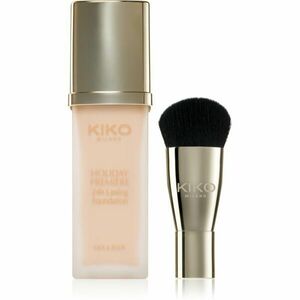 KIKO Milano Holiday Première 24h Lasting Foundation vodeodolný tekutý make-up so štetcom odtieň 01 Porcelain 28 ml vyobraziť