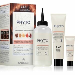 Phyto Color farba na vlasy s rastlinnými extraktmi odtieň 7.43 Copper Golden Blonde 3 ks vyobraziť