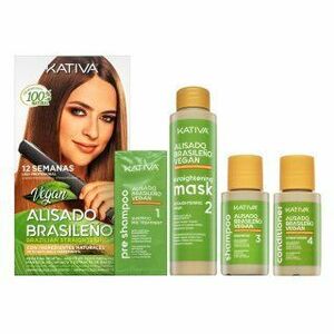 Kativa Brazilian Straightening Vegan Kit sada s keratínom pre narovnanie vlasov 225 ml vyobraziť