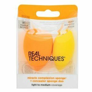 Real Techniques Miracle Complexion Sponge + Concealer Sponge Duo hubka na make-up vyobraziť