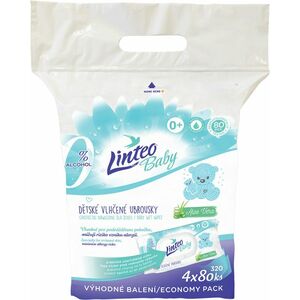 LINTEO Vlhčené obrúsky Baby Aloe Vera, 4 x 80 ks vyobraziť