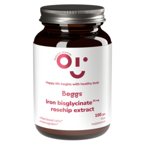 BEGGS Iron bisglycinate 20mg, rosehip extract 100 kapsúl vyobraziť