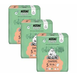 Muumi Baby 5 Maxi+ 10-16 kg, mesačné balenie eko plienok vyobraziť