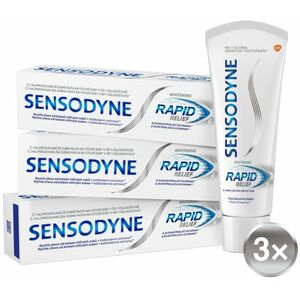 SENSODYNE Bieliaca zubná pasta Rapid Relief Rapid Whitening 3 x 75 ml vyobraziť