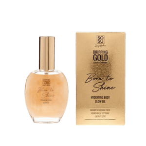 SOSU COSMETICS Hydratačný telový olej Born to Shine s trblietkami Golden 50 ml vyobraziť