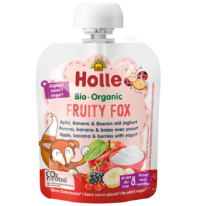 HOLLE Fruity Fox - bio detské ovocné pyré s jogurtom. 85 g vyobraziť