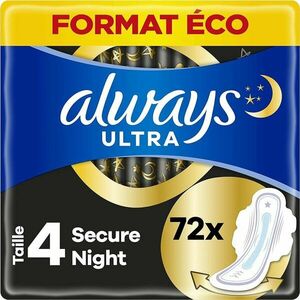 ALWAYS Ultra hygienické vložky secure night s krídelkami 72 ks vyobraziť