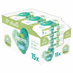 PAMPERS Harmonie Aqua Plastic Free Vlhčené obrúsky 15 x 48 ks vyobraziť