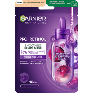 GARNIER Skin Naturals Pro-retinol vyhladzujúca textilná maska so sérom 22 g vyobraziť