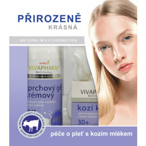 VIVACO Darčeková kozmetika z kozieho mlieka - sprchový gél 400ml + pleťový krém 50ml + darček vyobraziť