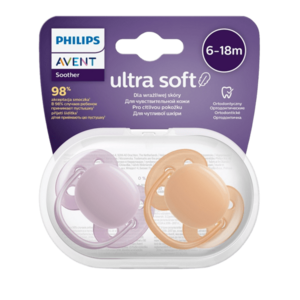 PHILIPS AVENT Cumlík Ultrasoft Premium neutral 6-18m dievča 2 ks vyobraziť