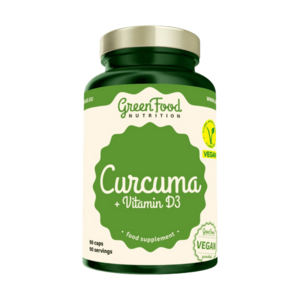 GREENFOOD NUTRITION Curcuma + Vitamin D3 90 kapsúl vyobraziť