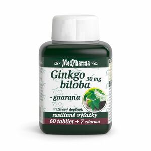 MEDPHARMA Ginkgo biloba 30 mg + guarana 67 tabliet vyobraziť