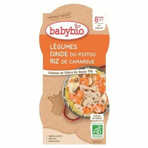 BABYBIO menu zelenina s morčacím mäsom a ryžou 2x200 g vyobraziť