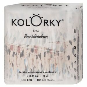 KOLORKY DAY Jednorazové EKO plienky dážď & dúhy L (8-13 kg) 19 kusov vyobraziť