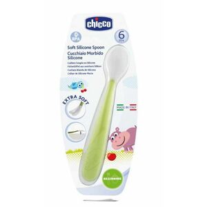 CHICCO Lyžička silikón Soft 6m+ zelená vyobraziť