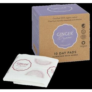 GINGER ORGANIC Vložky denné (ultra tenké s krídelkami, individuálne balené) 10 ks vyobraziť